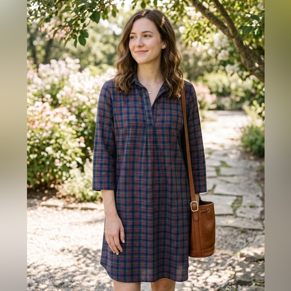 Haley & The Hound | Multicolor Plaid 100% Cotton Dress | Sz M